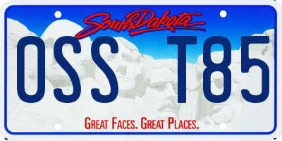 SD license plate 0SST85