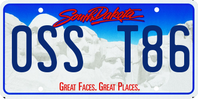 SD license plate 0SST86