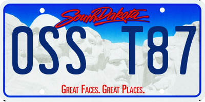 SD license plate 0SST87