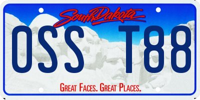 SD license plate 0SST88