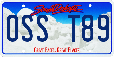 SD license plate 0SST89
