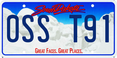 SD license plate 0SST91