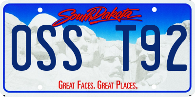SD license plate 0SST92