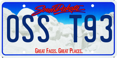 SD license plate 0SST93