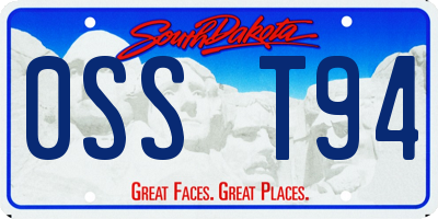 SD license plate 0SST94