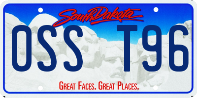 SD license plate 0SST96