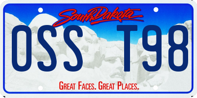 SD license plate 0SST98
