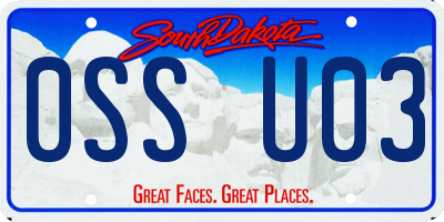 SD license plate 0SSU03