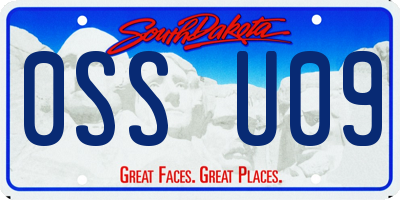SD license plate 0SSU09
