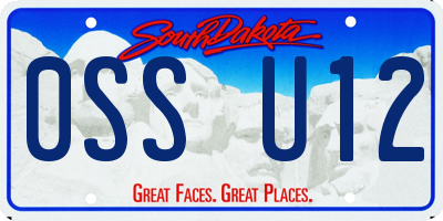 SD license plate 0SSU12