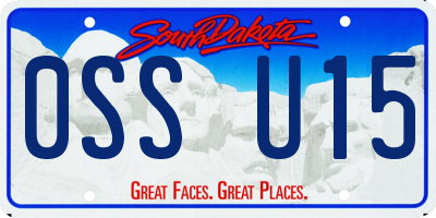 SD license plate 0SSU15