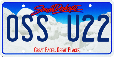SD license plate 0SSU22