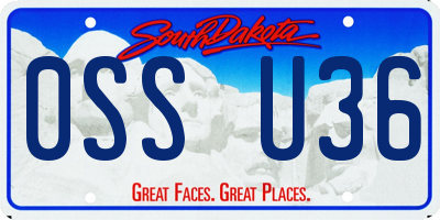 SD license plate 0SSU36