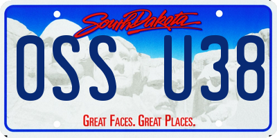 SD license plate 0SSU38
