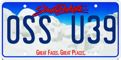 SD license plate 0SSU39