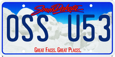 SD license plate 0SSU53
