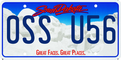 SD license plate 0SSU56