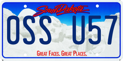 SD license plate 0SSU57