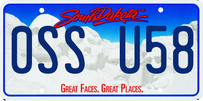 SD license plate 0SSU58