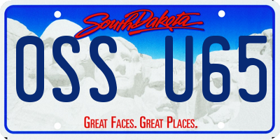 SD license plate 0SSU65