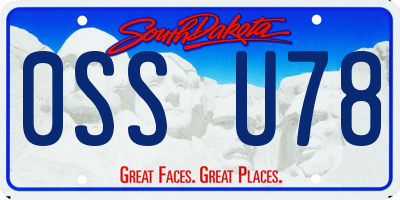 SD license plate 0SSU78