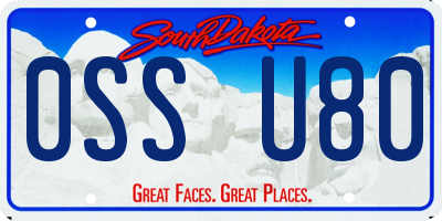 SD license plate 0SSU80