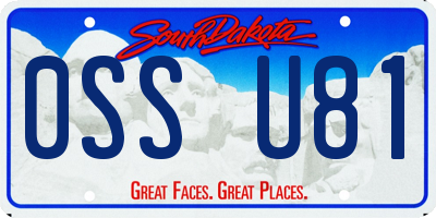 SD license plate 0SSU81