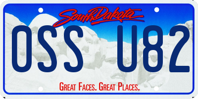 SD license plate 0SSU82