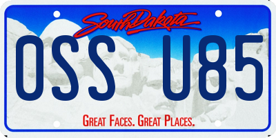 SD license plate 0SSU85