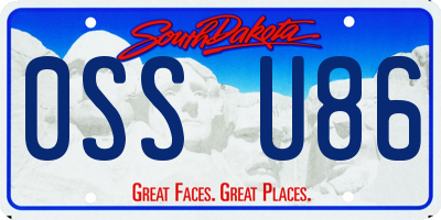 SD license plate 0SSU86