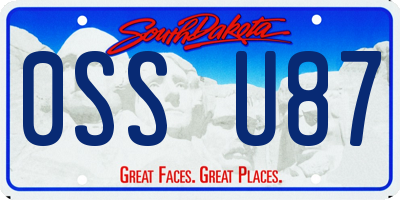 SD license plate 0SSU87