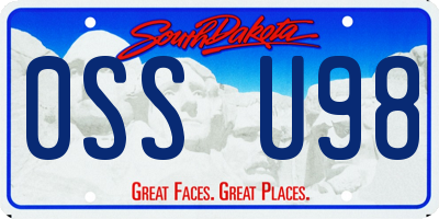 SD license plate 0SSU98