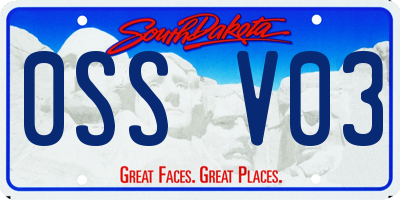 SD license plate 0SSV03