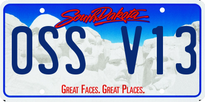 SD license plate 0SSV13