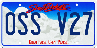 SD license plate 0SSV27