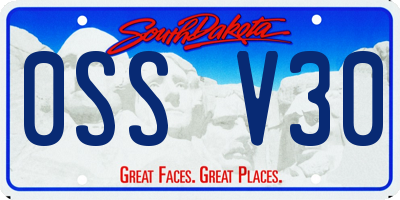 SD license plate 0SSV30