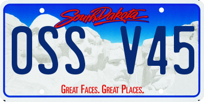 SD license plate 0SSV45