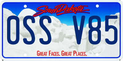 SD license plate 0SSV85