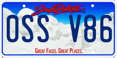 SD license plate 0SSV86