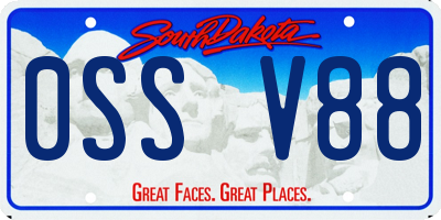 SD license plate 0SSV88