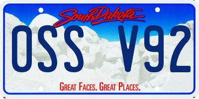 SD license plate 0SSV92