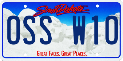 SD license plate 0SSW10