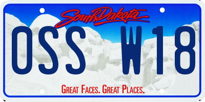 SD license plate 0SSW18