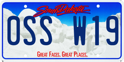 SD license plate 0SSW19