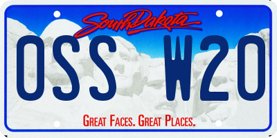 SD license plate 0SSW20