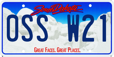 SD license plate 0SSW21