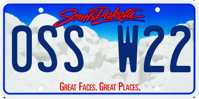SD license plate 0SSW22