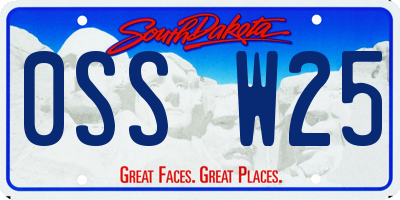 SD license plate 0SSW25