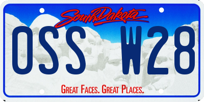 SD license plate 0SSW28