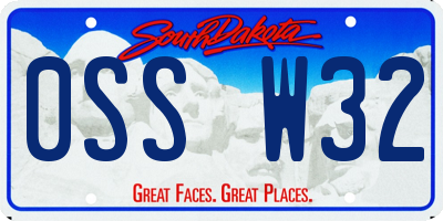 SD license plate 0SSW32